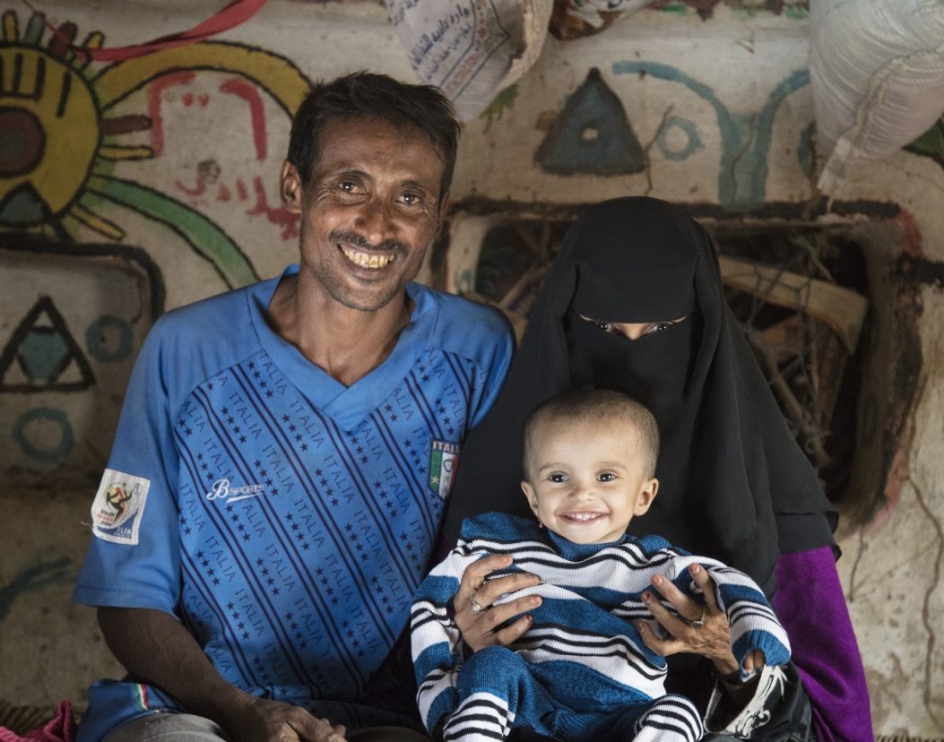 Baby Doa'a happy and healthy after recovering from malnutrition in Yemen.