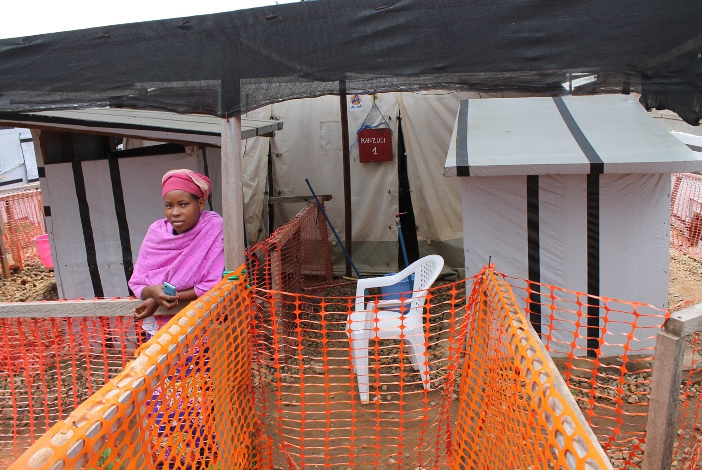 Abigael waits for test results at Ebola treatment centre