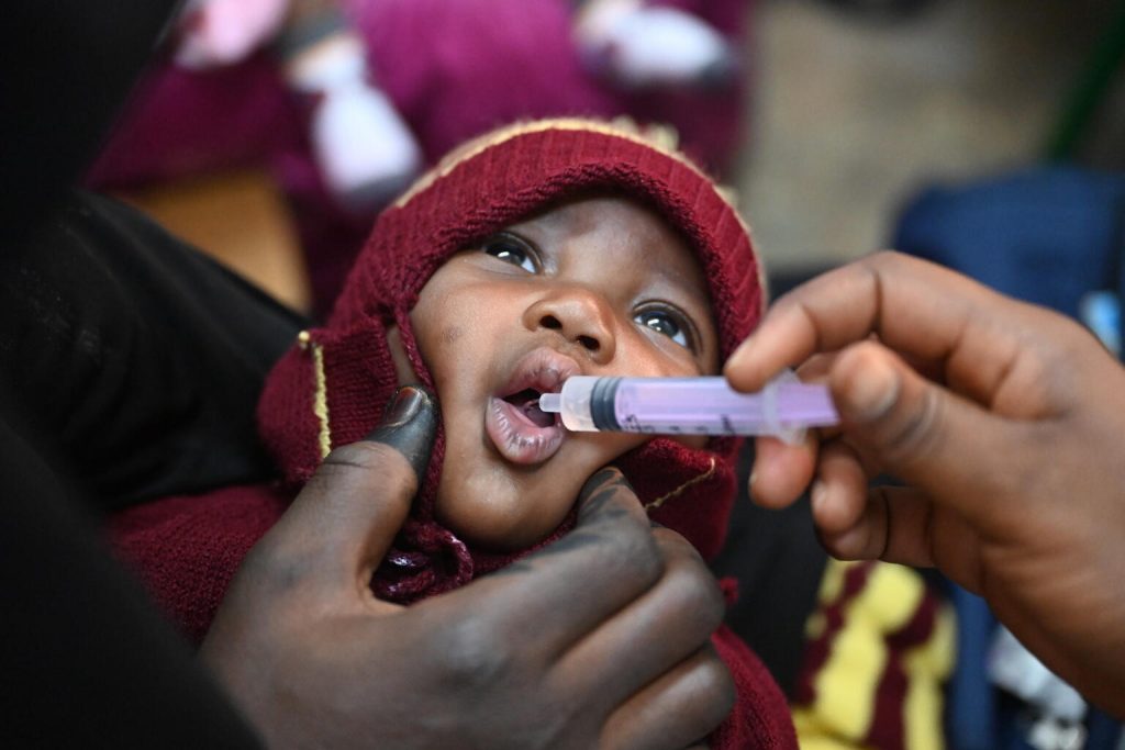 baby being vaccinated