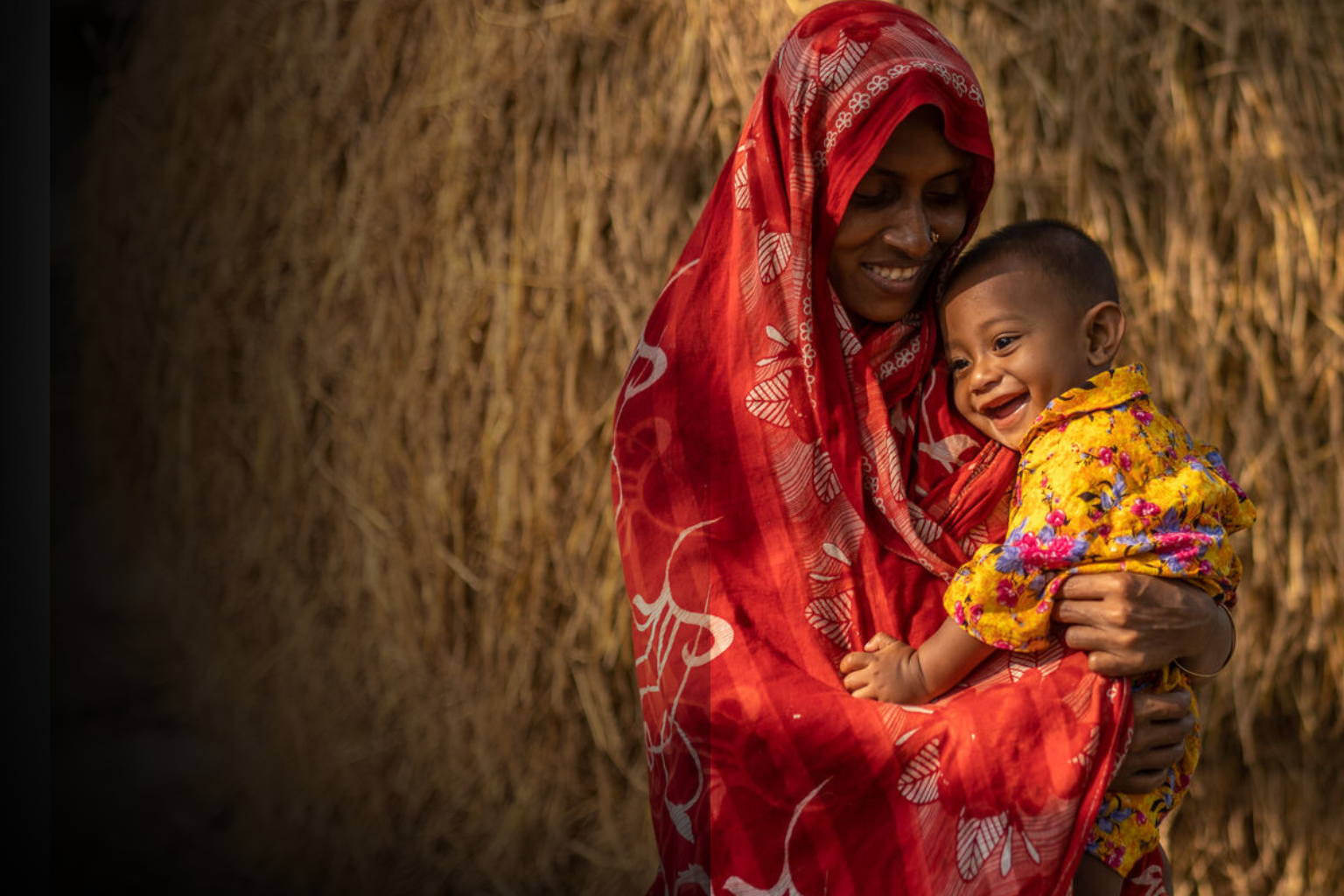mother and child smile