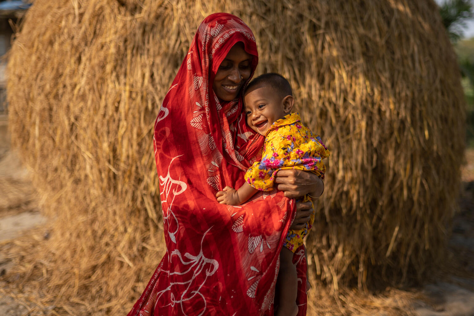 mother and child smile