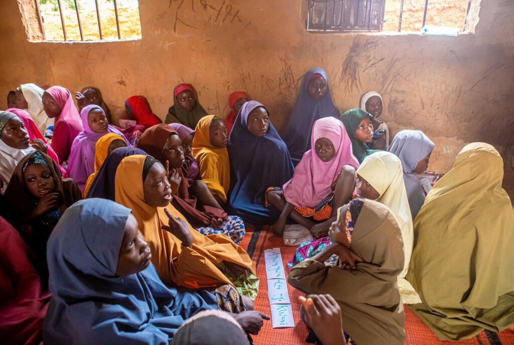 group of girls in class