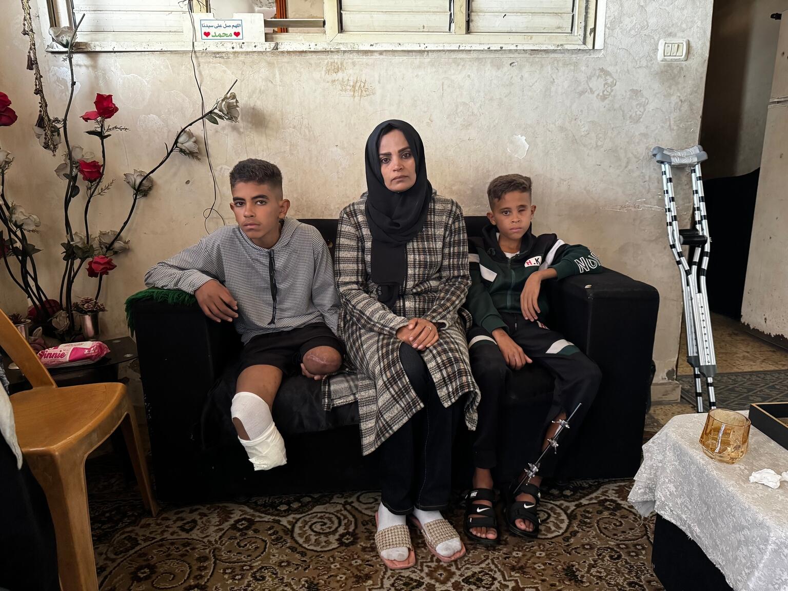 Fadel, Amir and their mum Najwa - you can help send footballs to families like theirs in Gaza and Palestine.