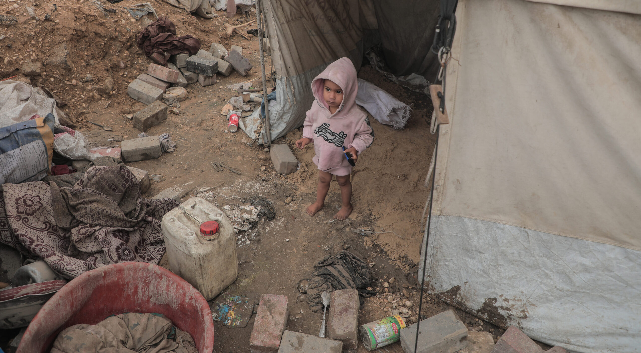 A child in Gaza who desperately needs warm clothes this winter.