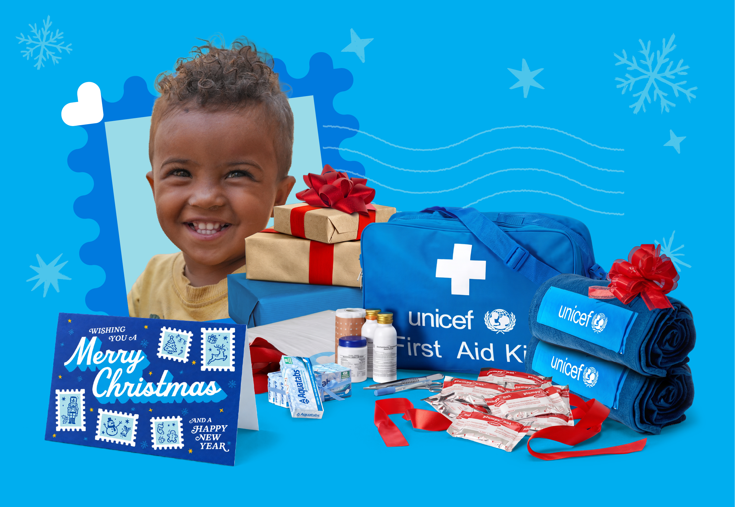 A child in need and the aid and card you can provide with a Christmas gift